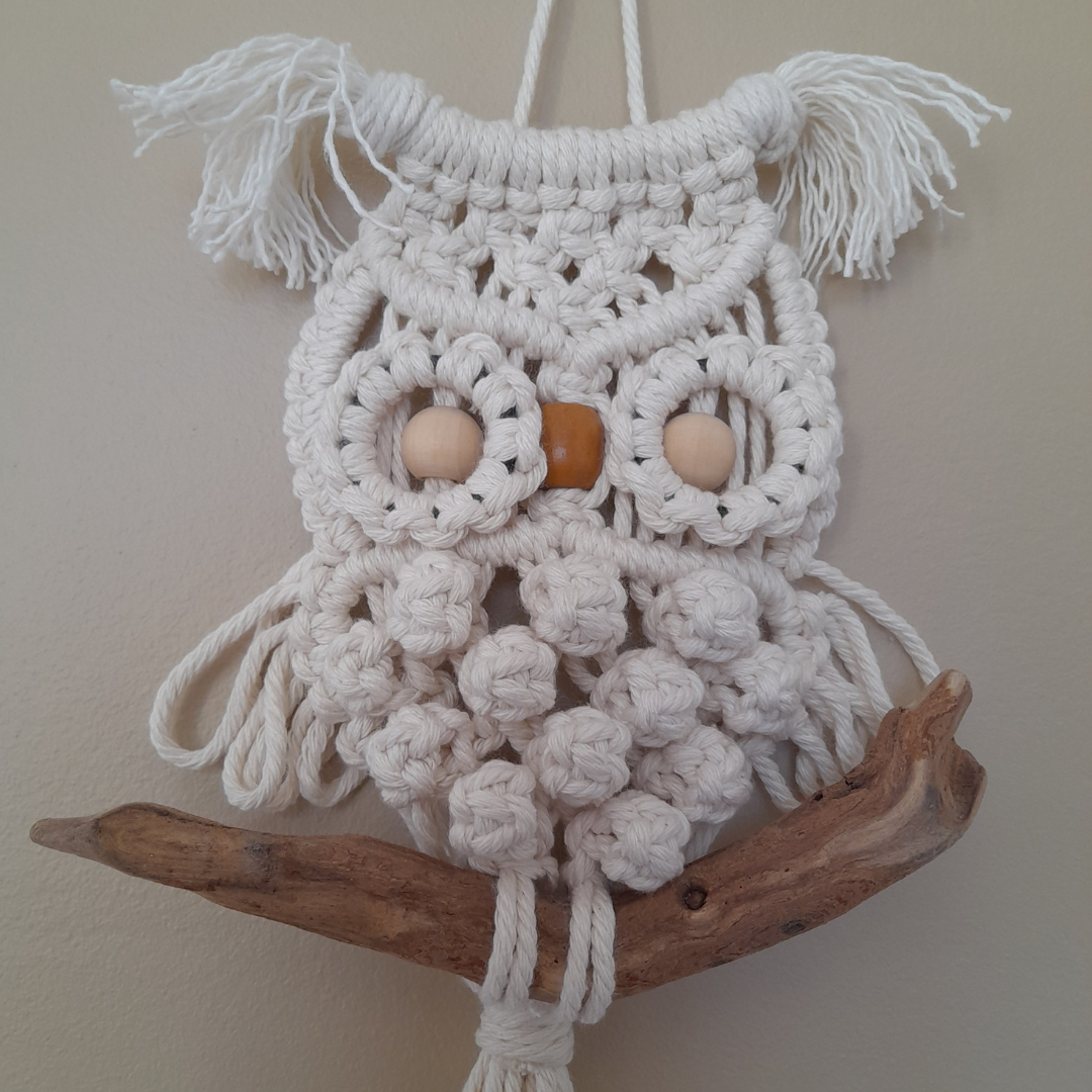 chouette en macramé